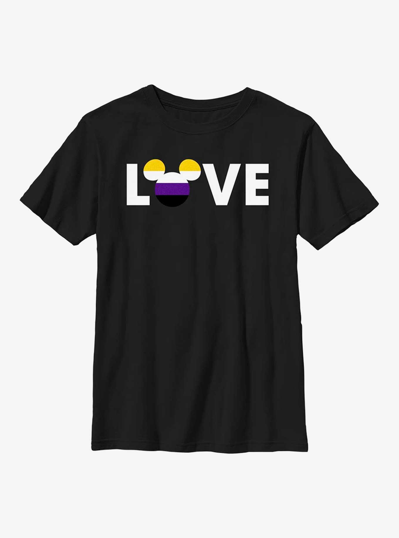 Disney Mickey Mouse Nonbinary Flag Youth T-Shirt, , hi-res