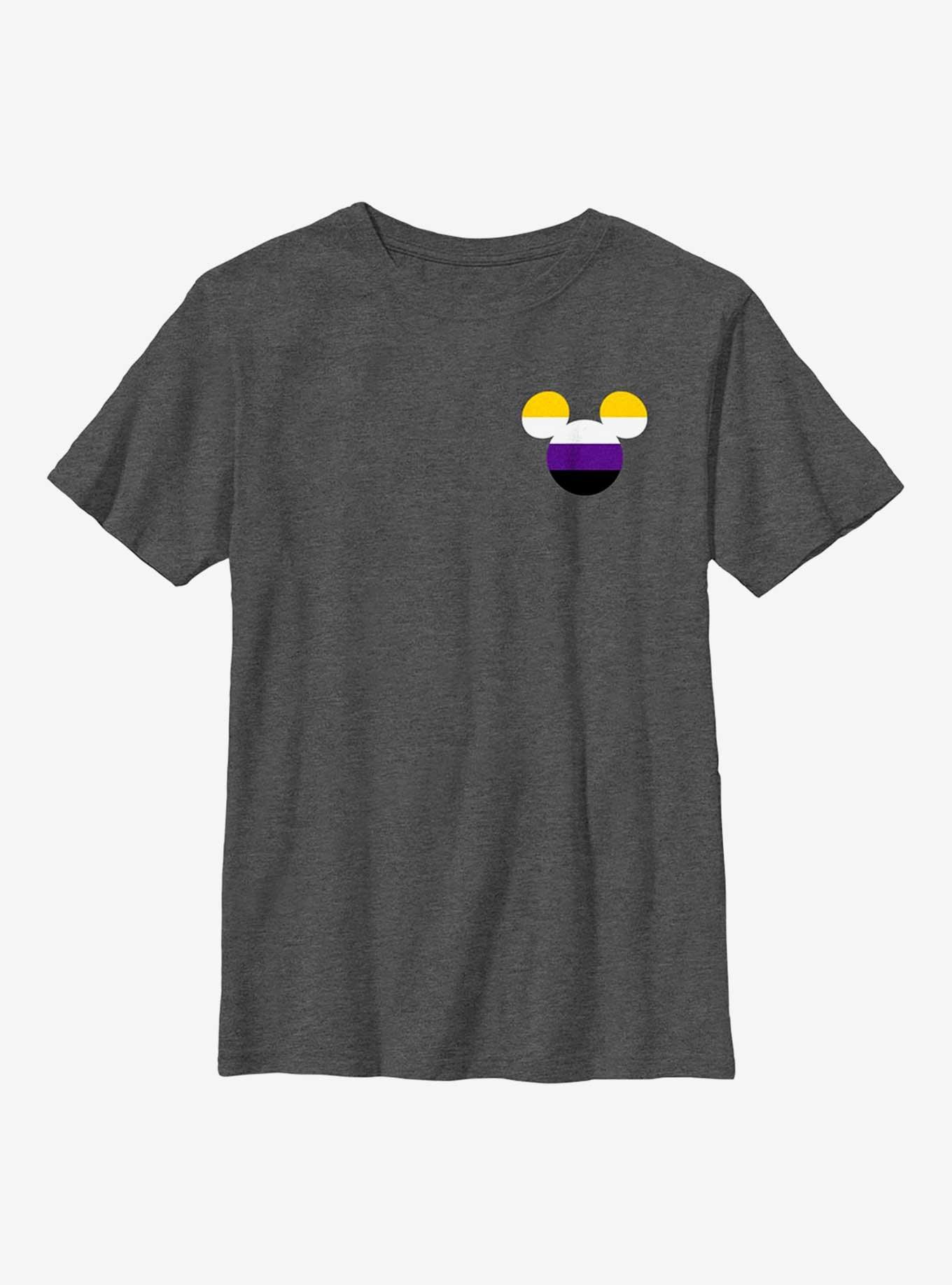 Disney Mickey Mouse Nonbinary Badge Youth T-Shirt, , hi-res