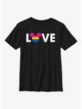 Disney Mickey Mouse Pansexual Flag Youth T-Shirt, BLACK, hi-res