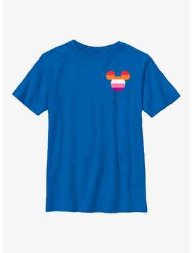 Disney Mickey Mouse Pride Lesbian Mickey Badge Youth T-Shirt, , hi-res