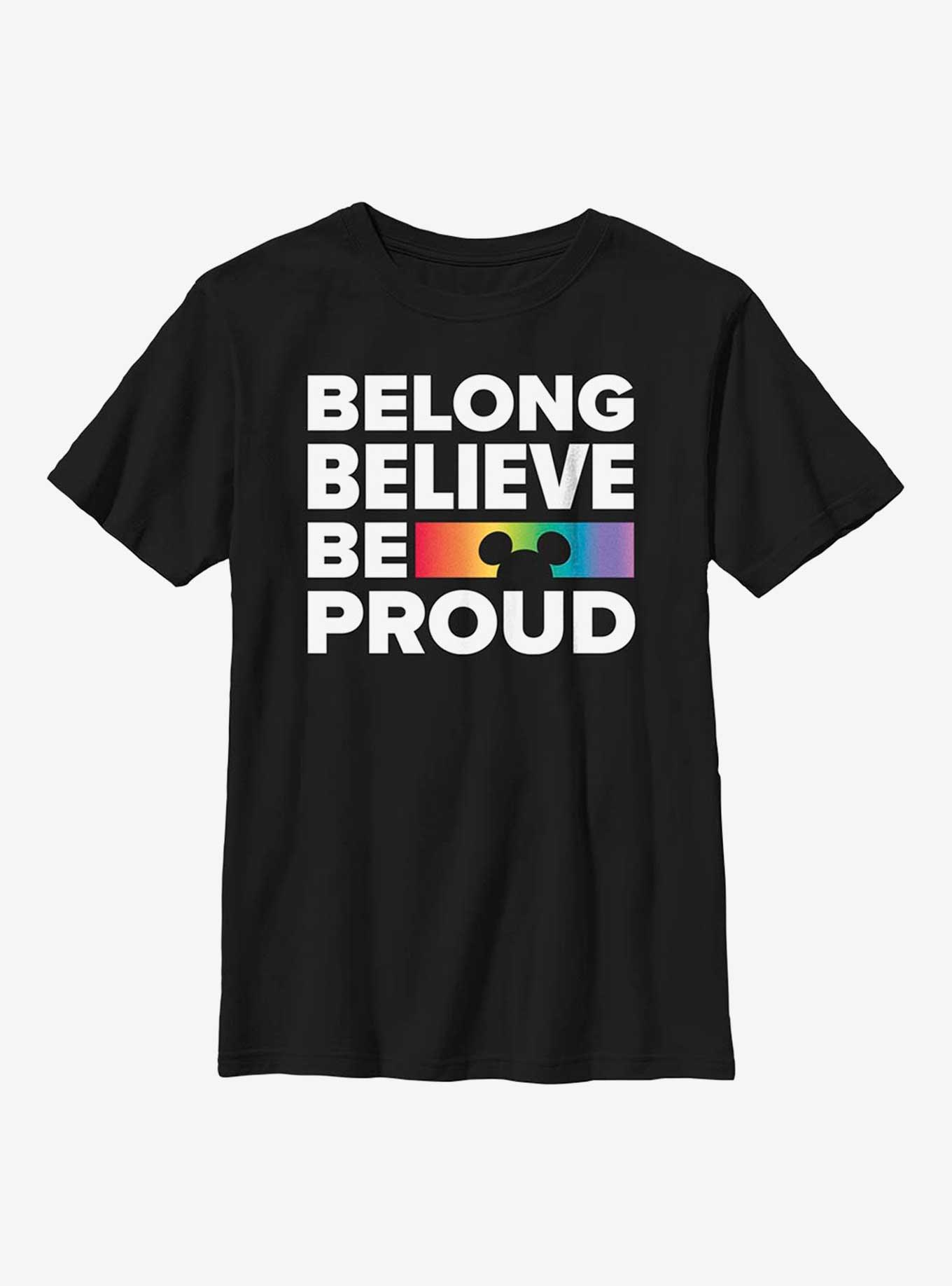 Disney Mickey Mouse Belong Believe Be Proud Youth T-Shirt, , hi-res