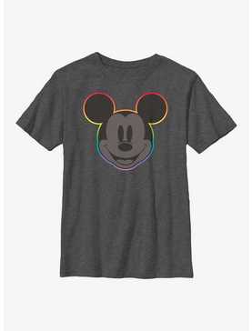 Disney Mickey Mouse Rainbow Outline Youth T-Shirt, , hi-res