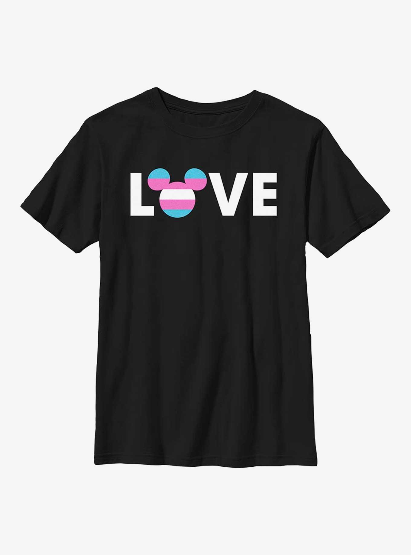 Disney Mickey Mouse Love Transgender Flag Youth T-Shirt, , hi-res
