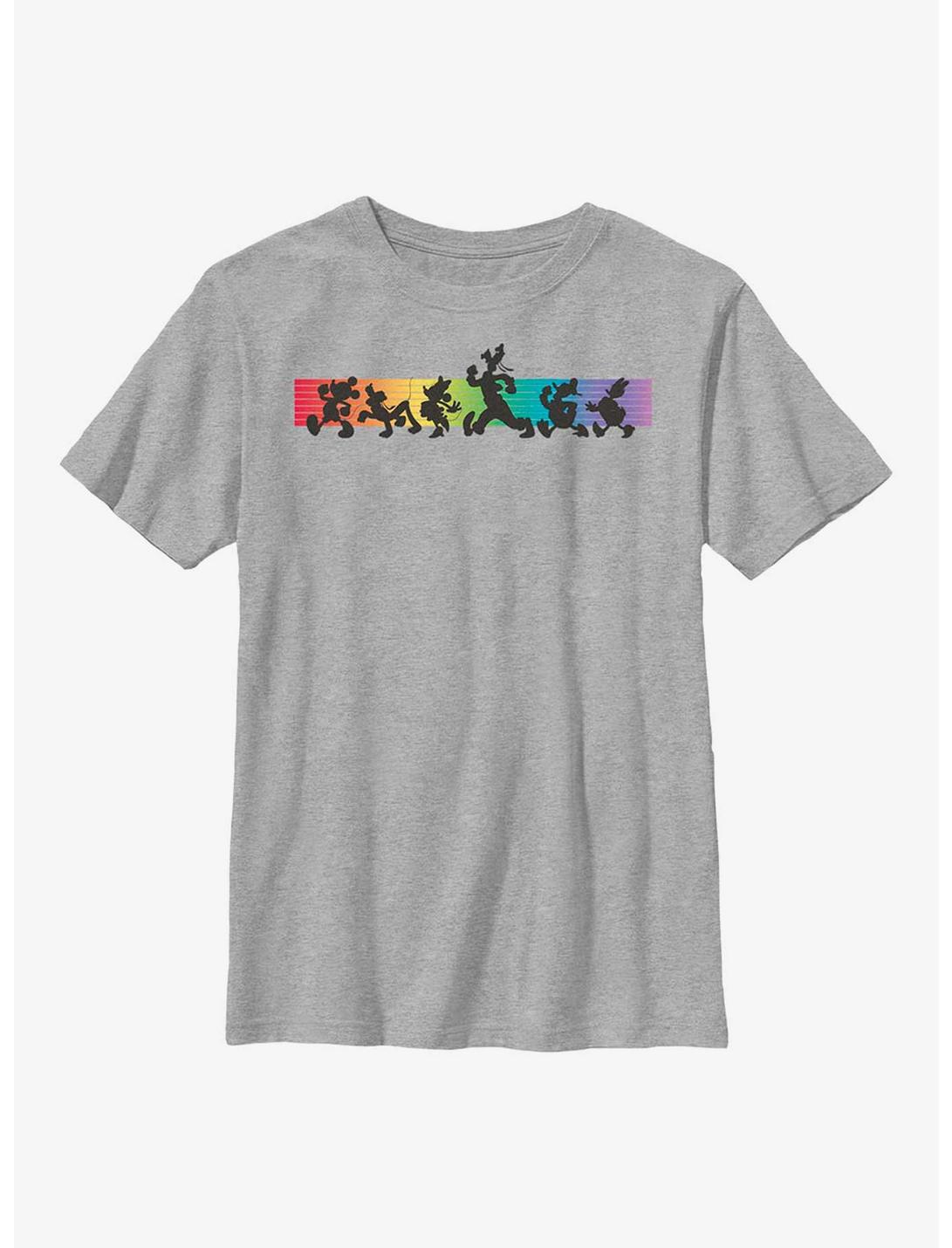 Disney Mickey Mouse Whole Crew Rainbow Line Youth T-Shirt, ATH HTR, hi-res