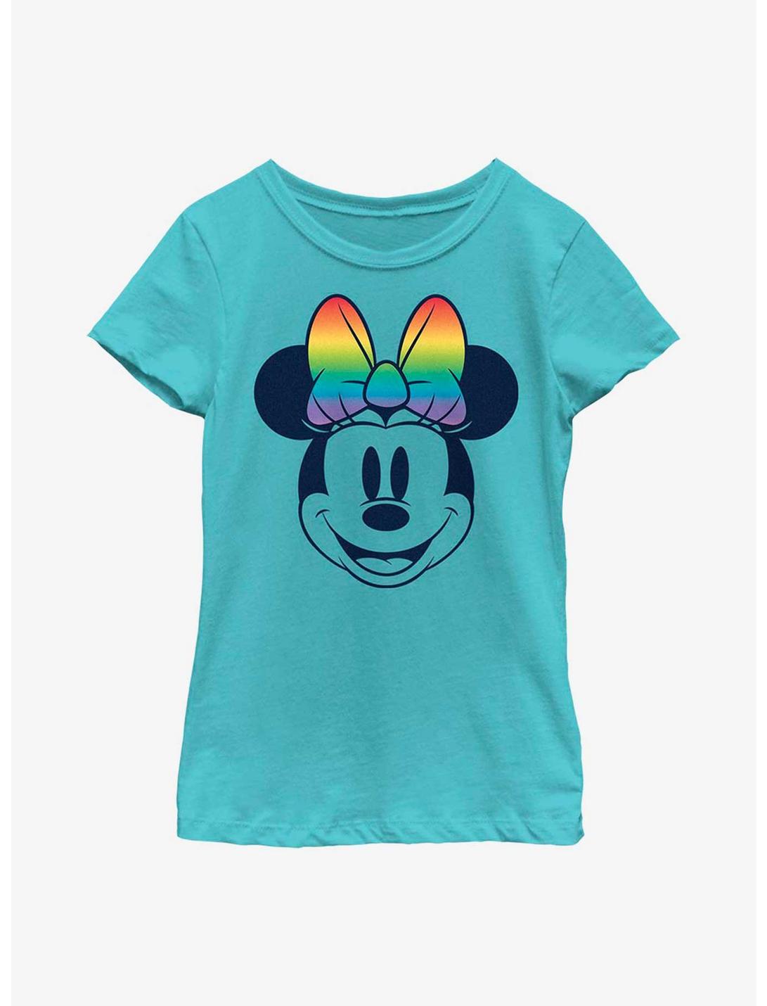 Disney Minnie Mouse Rainbow Bow Fill Youth T-Shirt, TAHI BLUE, hi-res