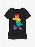Disney Minnie Mouse Rainbow Fill Youth T-Shirt, BLACK, hi-res
