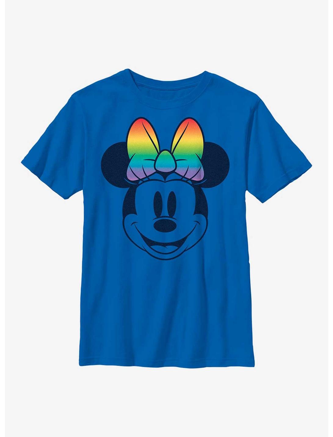 Disney Minnie Mouse Rainbow Bow Fill Youth T-Shirt, ROYAL, hi-res