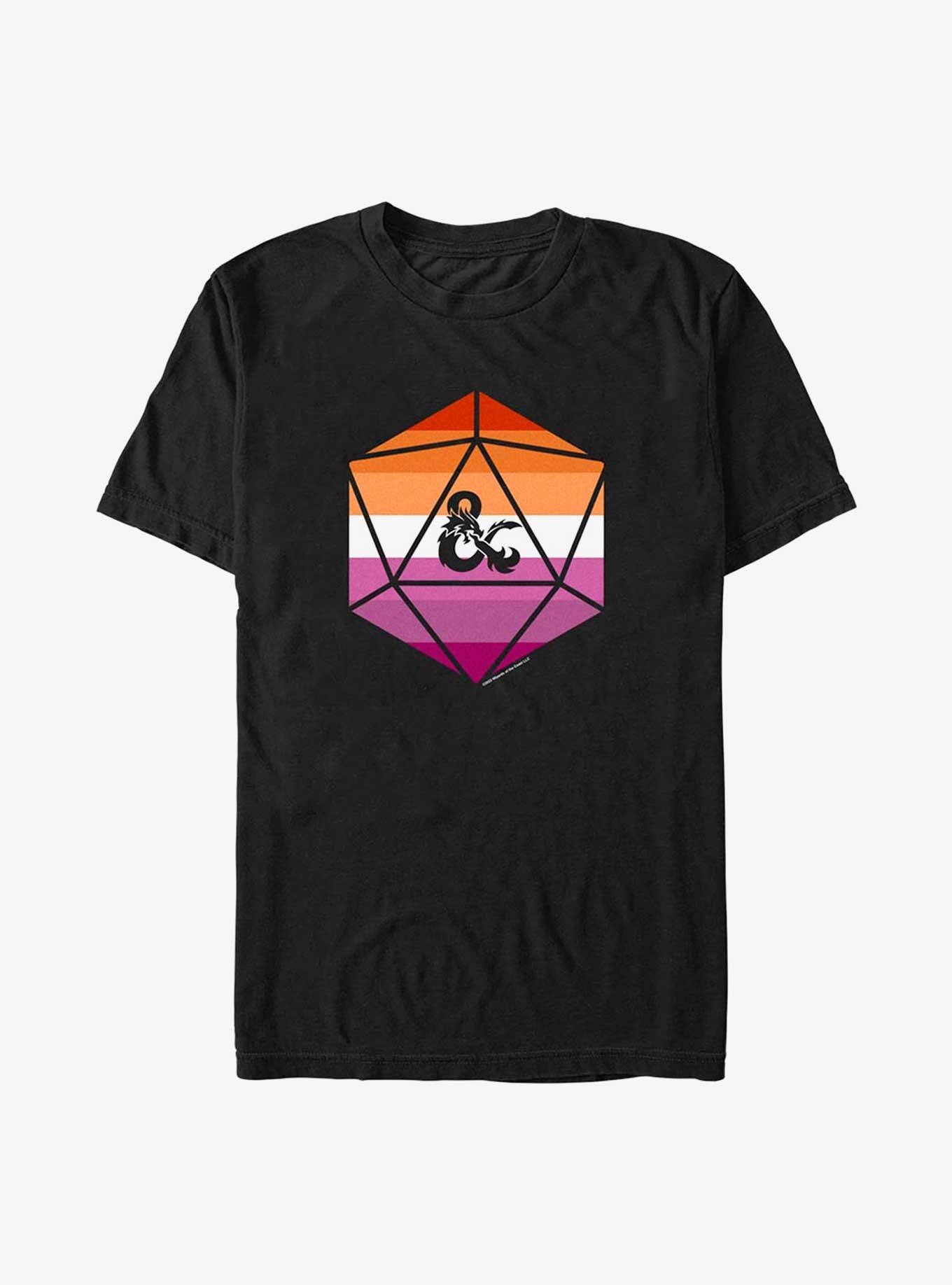 Dungeons And Dragons Lesbian D20 Flag T-Shirt, , hi-res