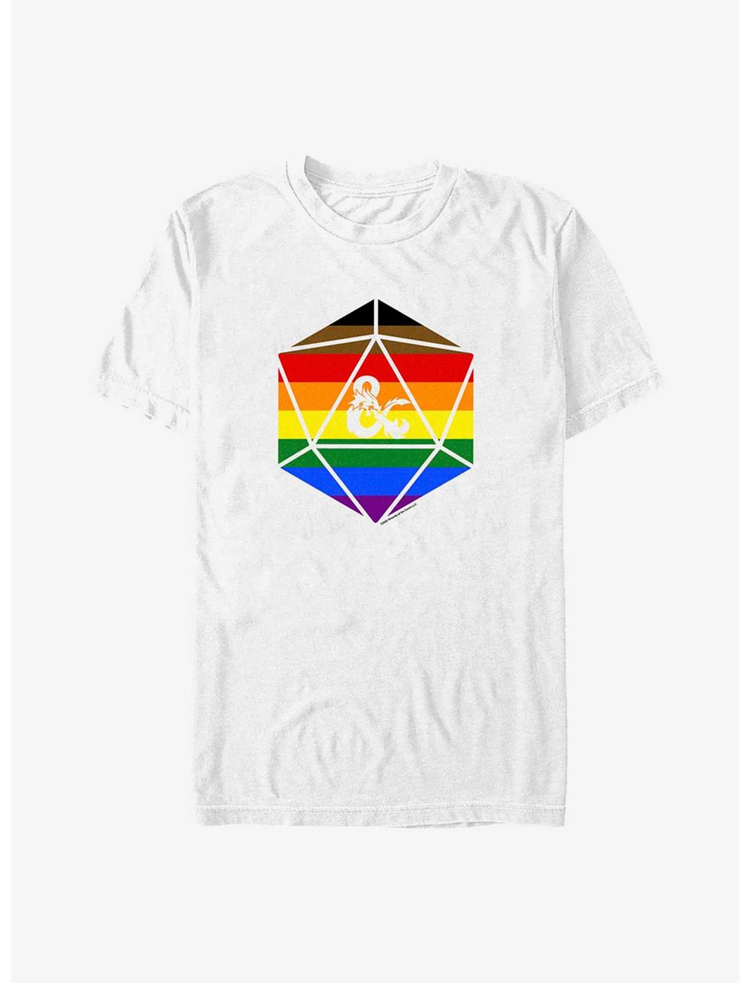 Dungeons And Dragons Pride D20 Flag T-Shirt, WHITE, hi-res