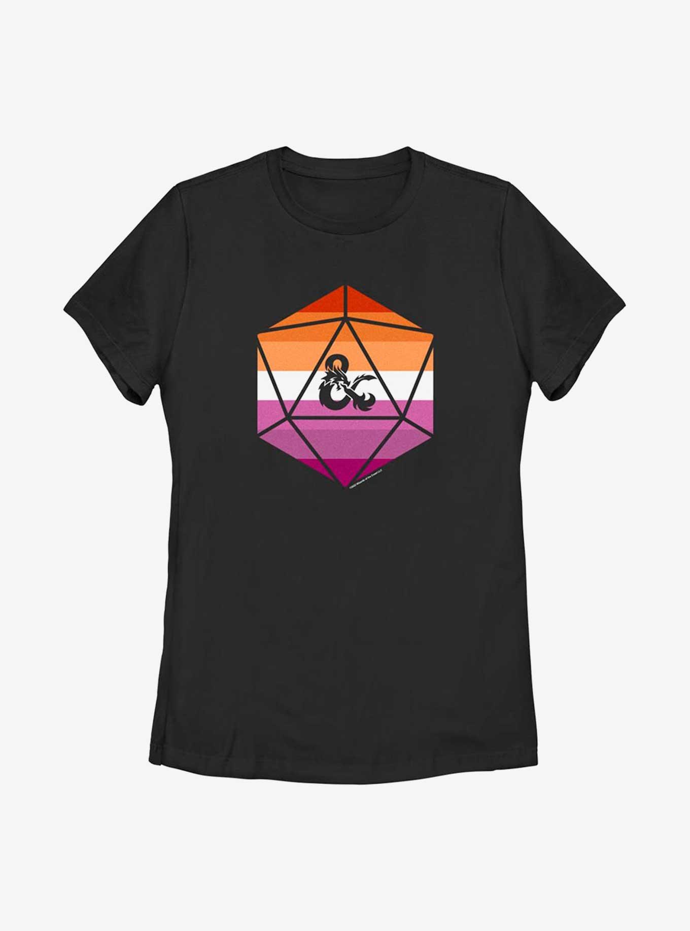 Dungeons And Dragons Lesbian D20 Flag T-Shirt, , hi-res