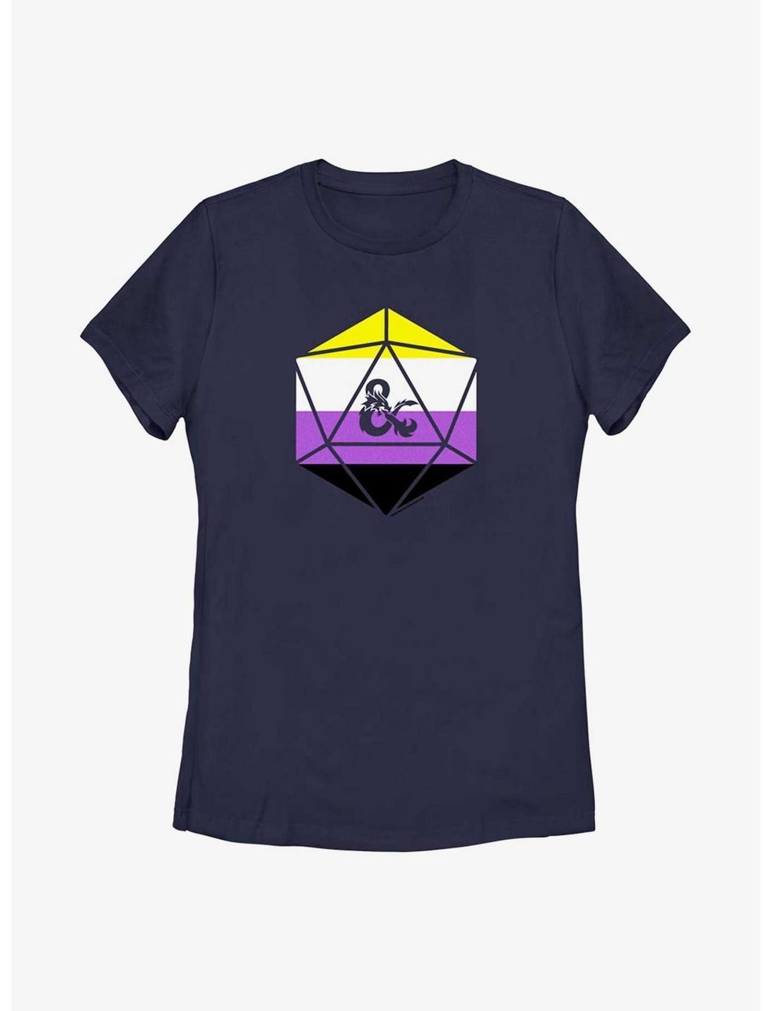 Dungeons And Dragons Non Binary D20 T-Shirt, NAVY, hi-res