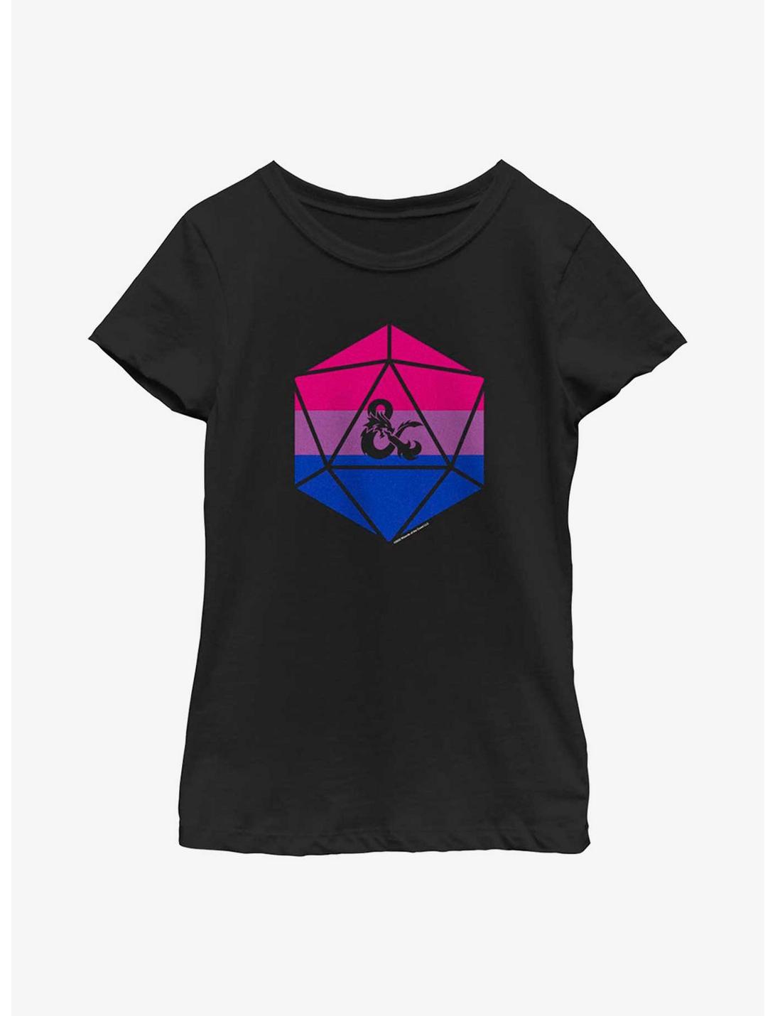 Dungeons And Dragons Bisexual D20 Youth T-Shirt, BLACK, hi-res