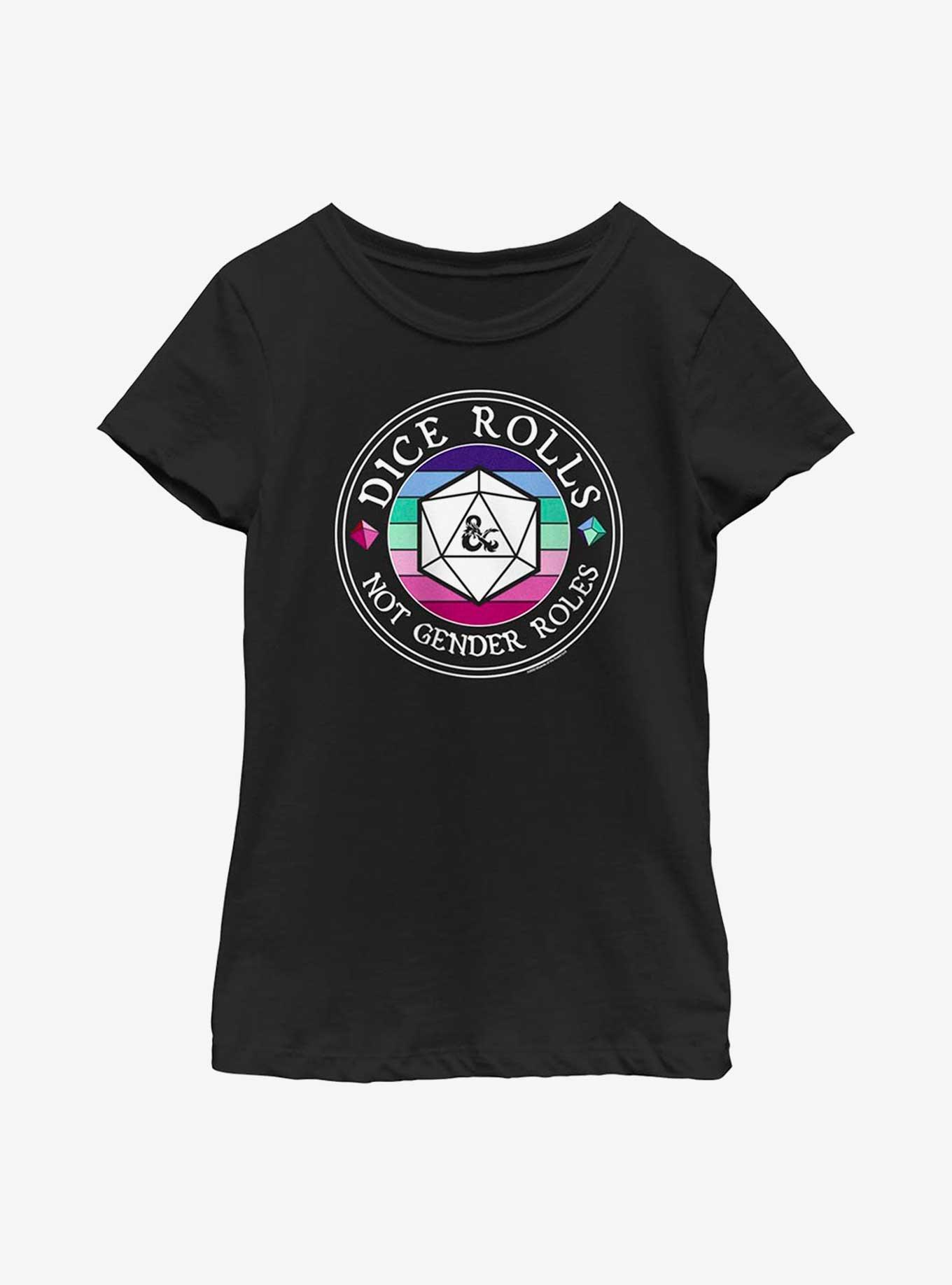 Dungeons And Dragons Dice Rolls Not Gender Roles Youth T-Shirt, , hi-res