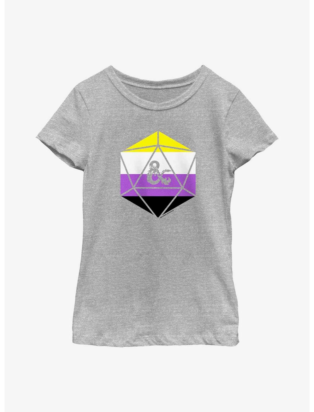 Dungeons And Dragons Non Binary D20 Youth T-Shirt, ATH HTR, hi-res