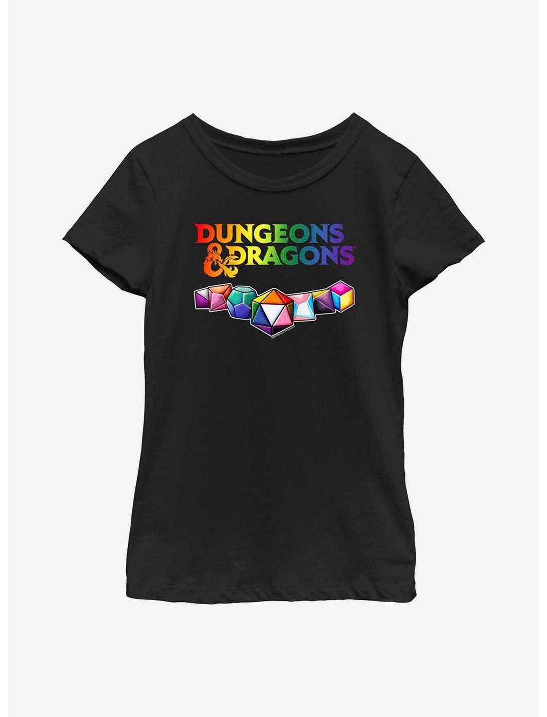 Dungeons And Dragons Pride Dice Youth T-Shirt, BLACK, hi-res