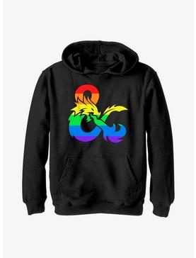Dungeons And Dragons Pride Flag Logo Youth Hoodie, , hi-res