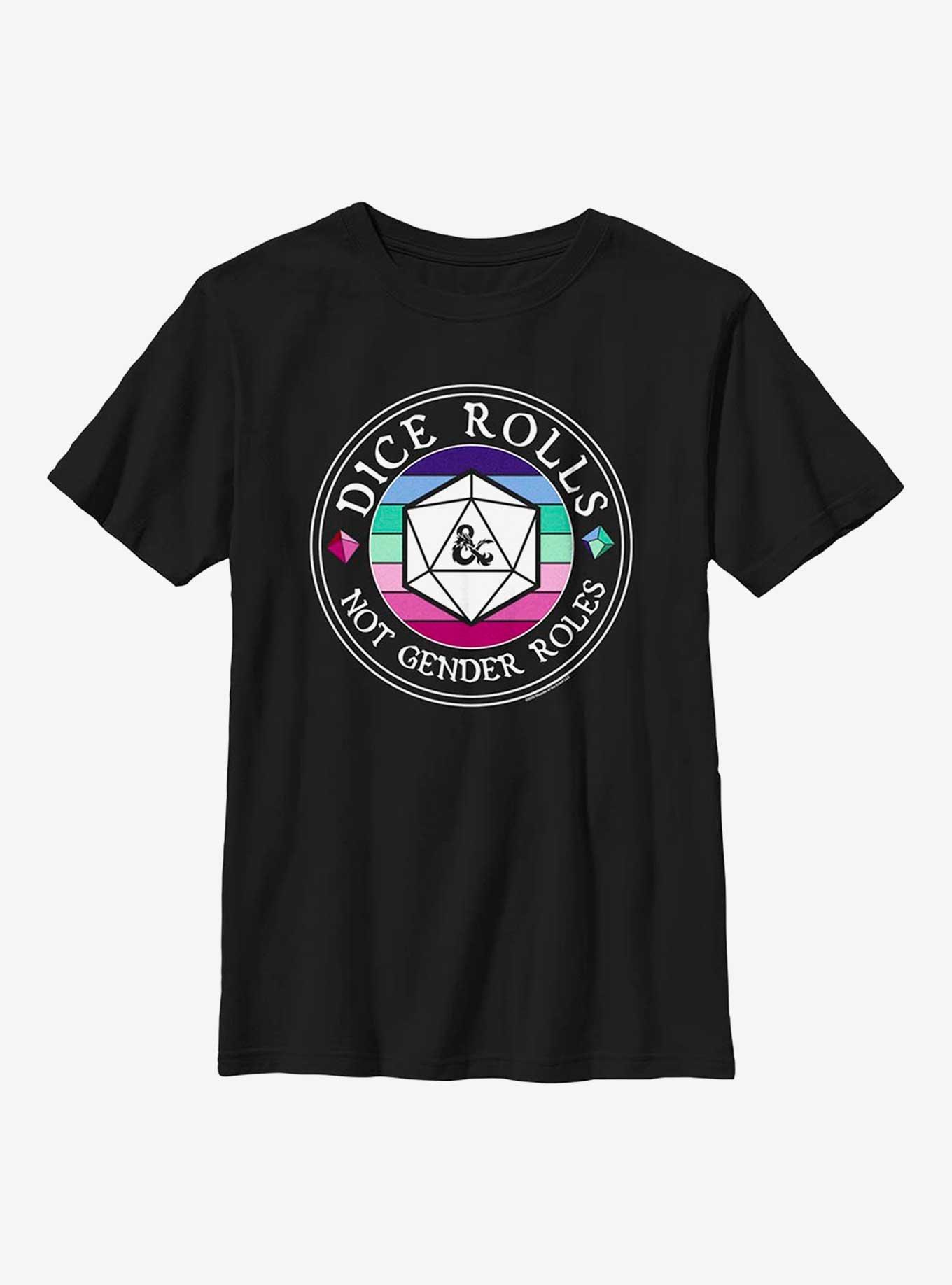 Dungeons And Dragons Dice Rolls Not Gender Roles Youth T-Shirt, , hi-res