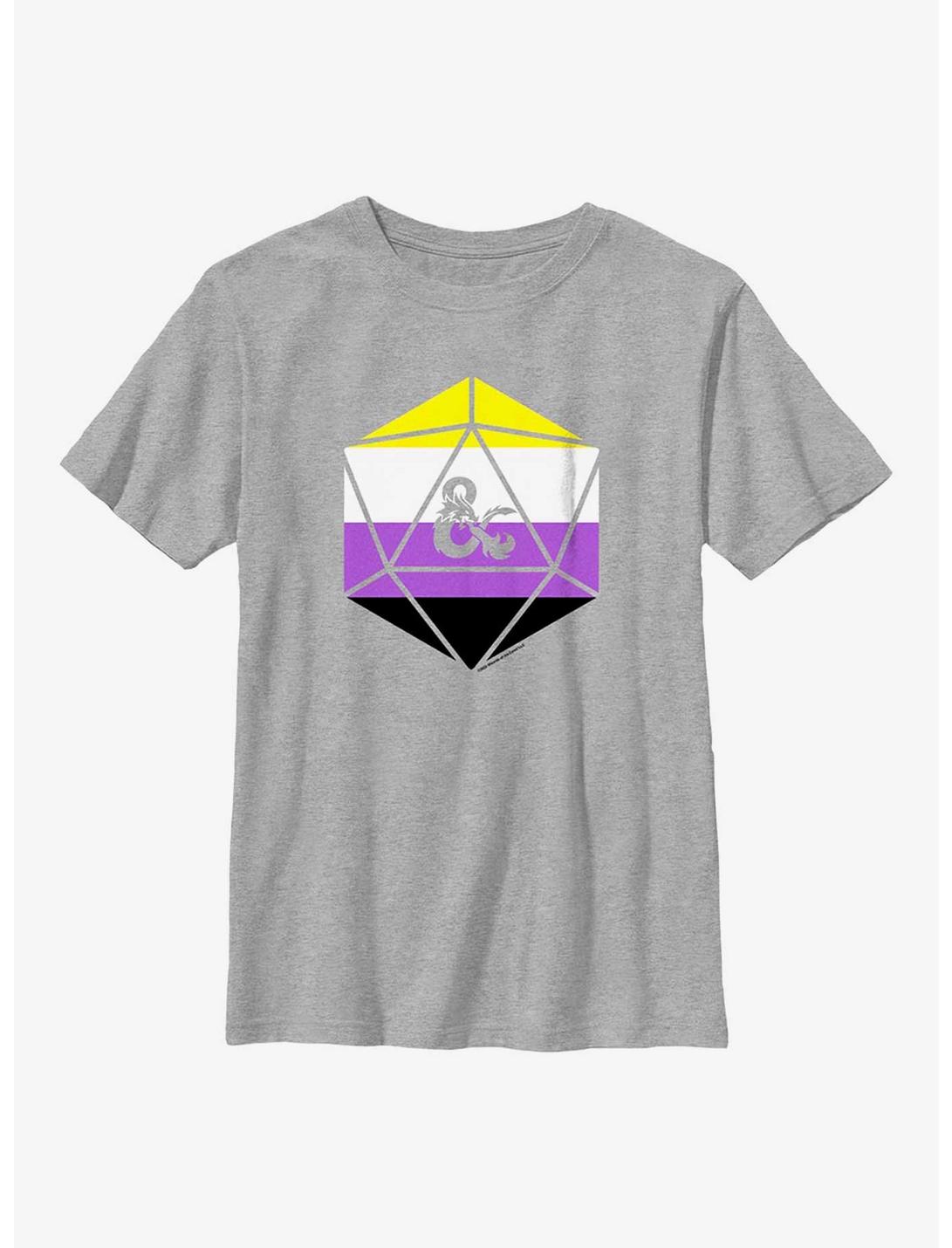 Dungeons And Dragons Non Binary D20 Youth T-Shirt, ATH HTR, hi-res