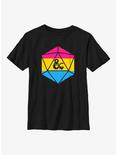 Dungeons And Dragons Pansexual D20 Youth T-Shirt, BLACK, hi-res