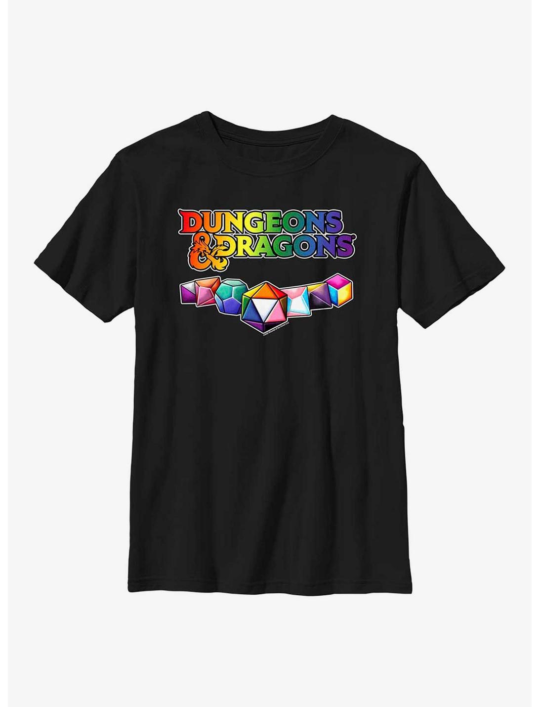 Dungeons And Dragons Pride Dice Youth T-Shirt, BLACK, hi-res