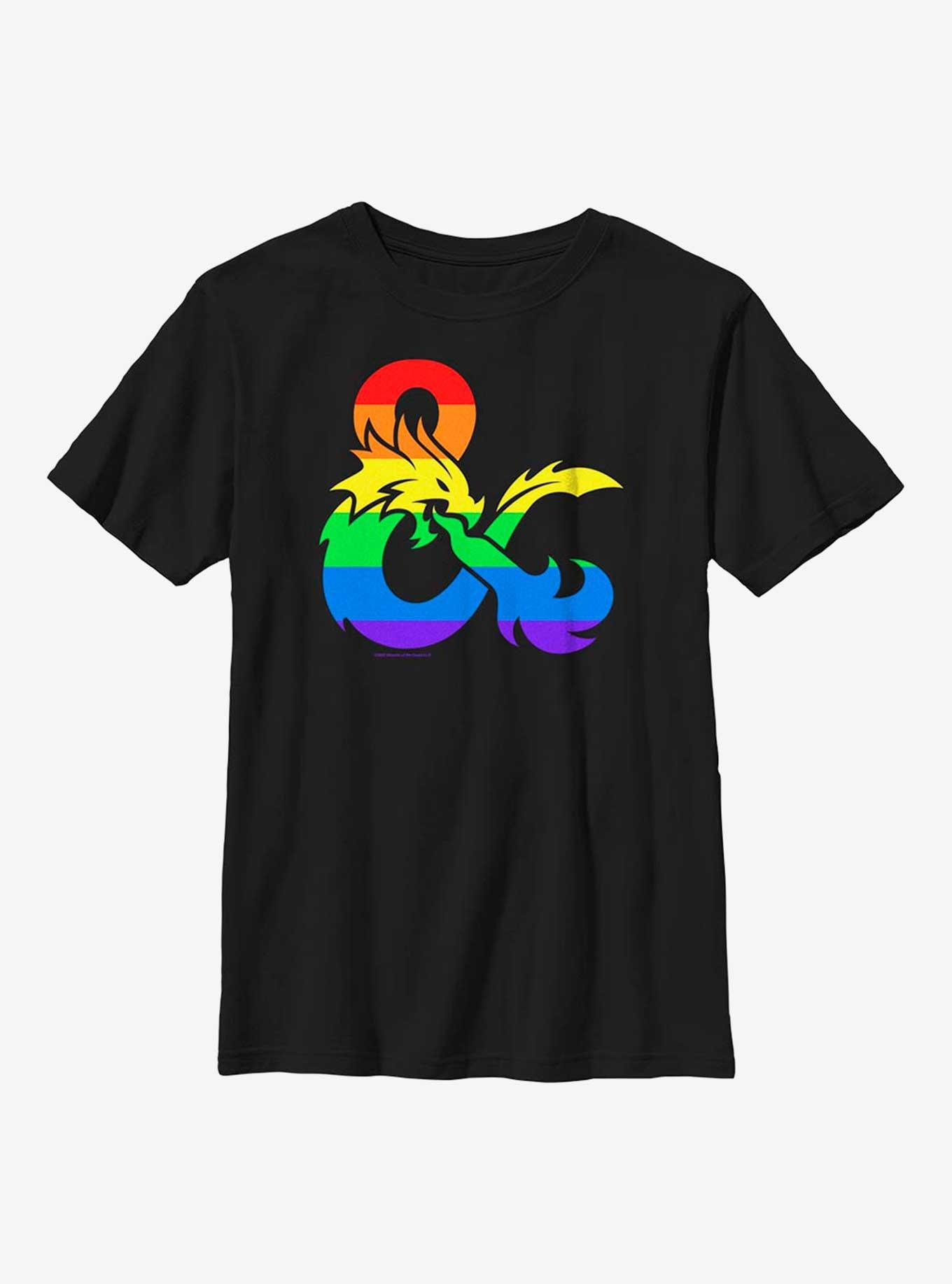 Dungeons And Dragons Pride Flag Logo Youth T-Shirt, , hi-res