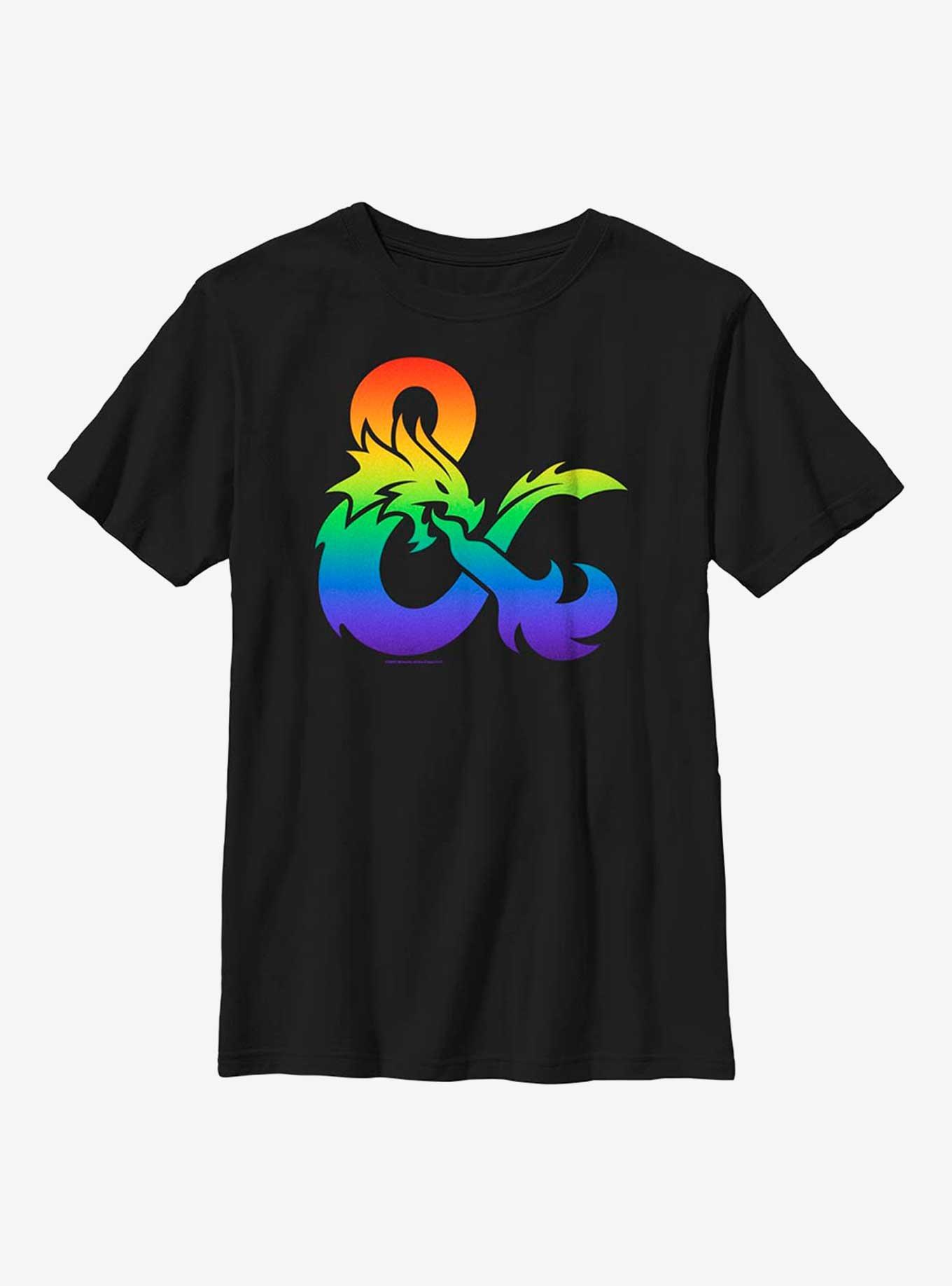 Dungeons And Dragons Pride Gradient Logo Youth T-Shirt, , hi-res