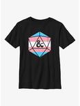 Dungeons And Dragons Transgender D20 Youth T-Shirt, BLACK, hi-res