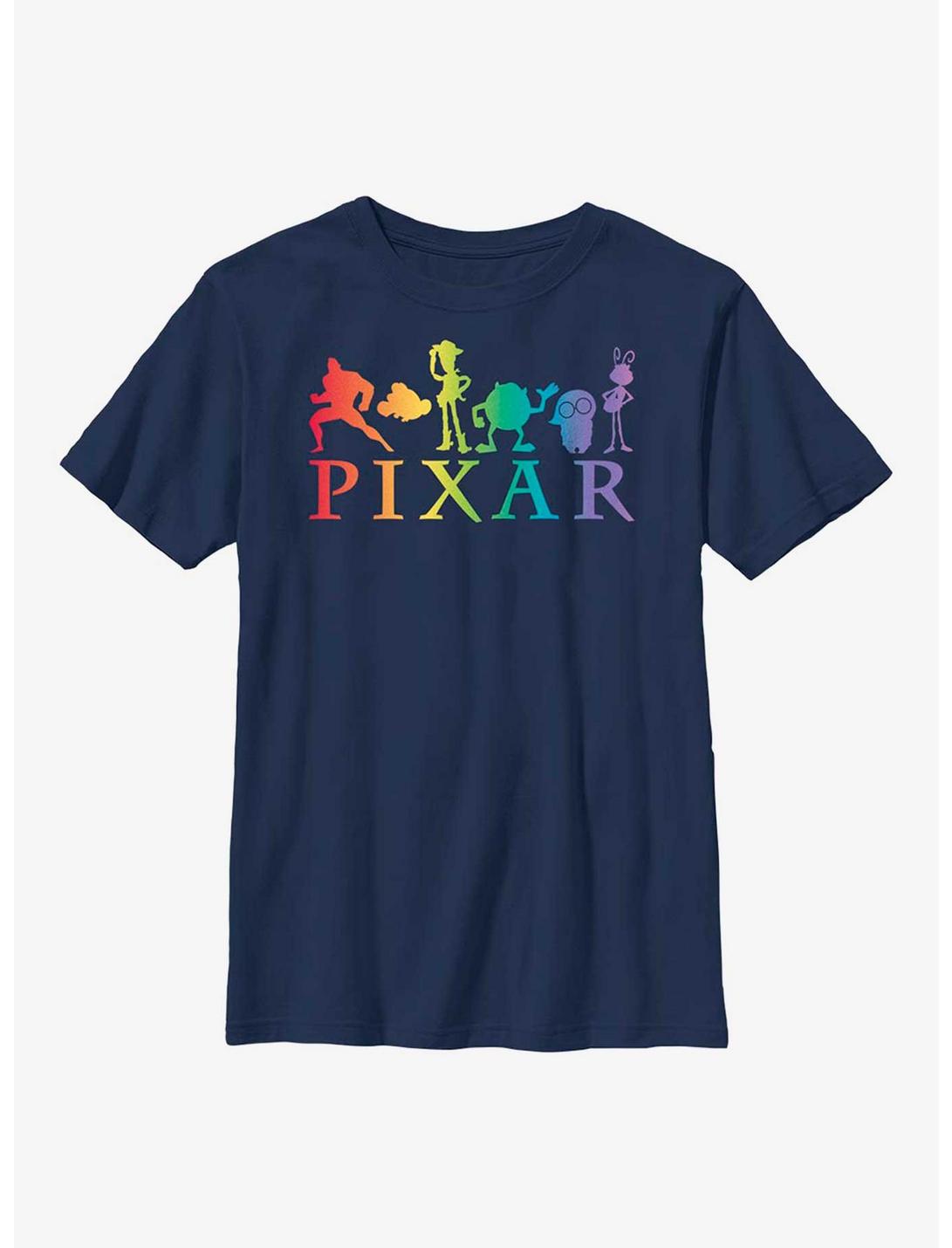 Pixar Rainbow Lineup Youth T-Shirt, NAVY, hi-res