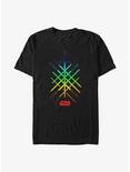 Star Wars Rainbow Lightsabers T-Shirt, BLACK, hi-res