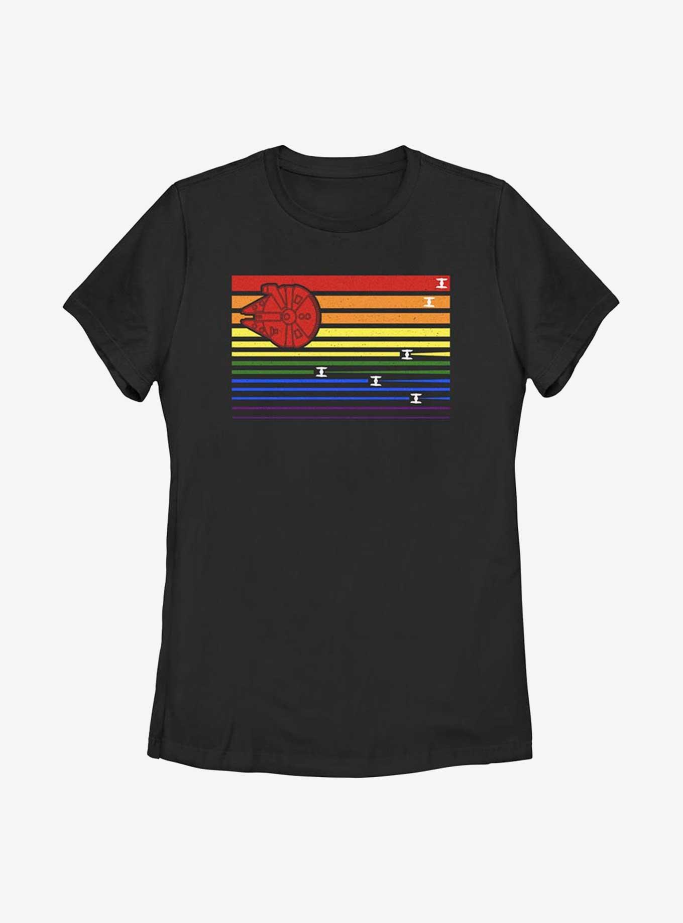 Star Wars Rainbow Millenium Falcon Chase T-Shirt