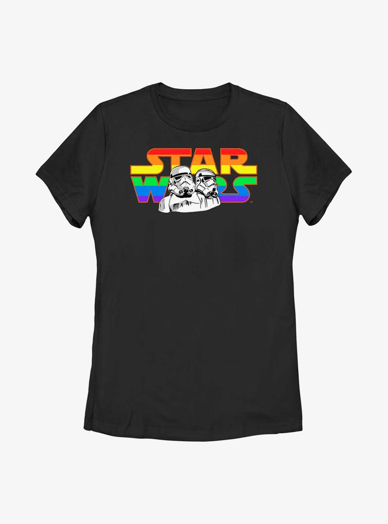 Star Wars Logo And Stormtroopers T-Shirt, BLACK, hi-res