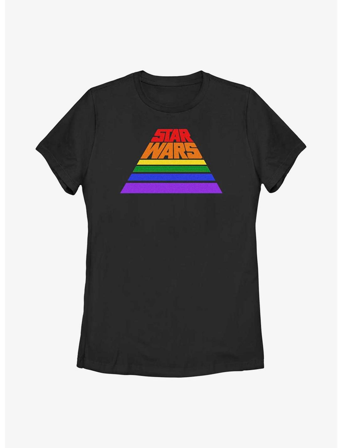 Star Wars Rainbow Intro Logo T-Shirt, BLACK, hi-res