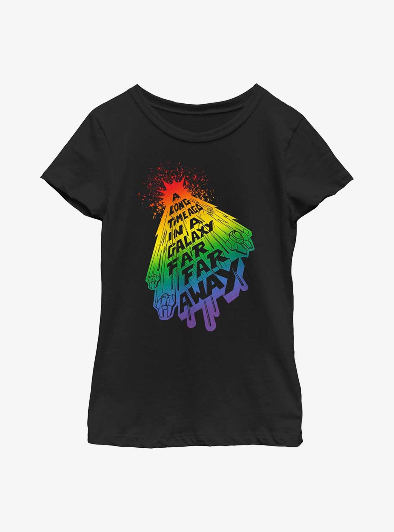 Star Wars Galaxy Far, Far Away Rainbow Youth T-Shirt, BLACK, hi-res