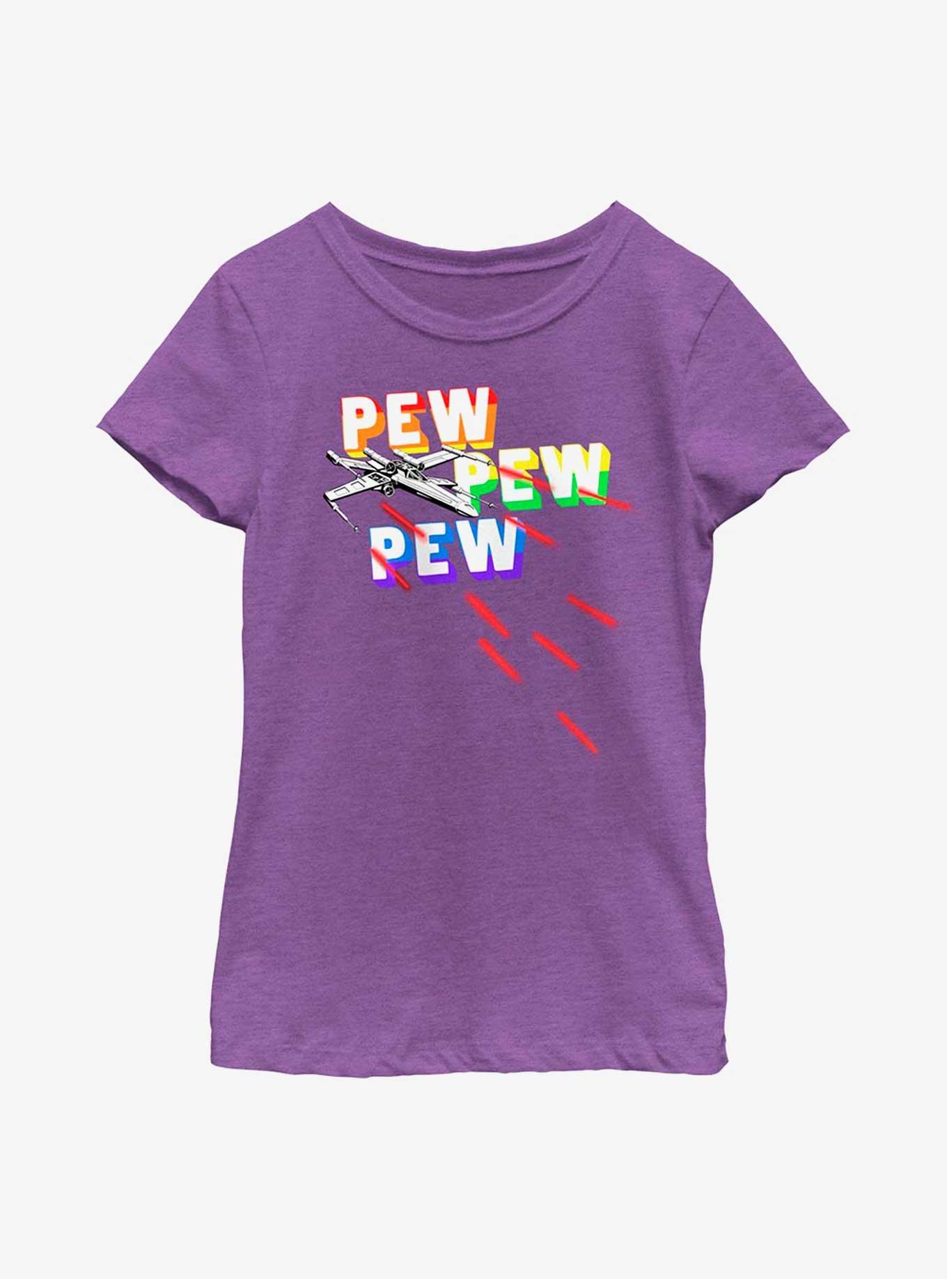 Star Wars Pew Pew Rainbows Youth T-Shirt, , hi-res