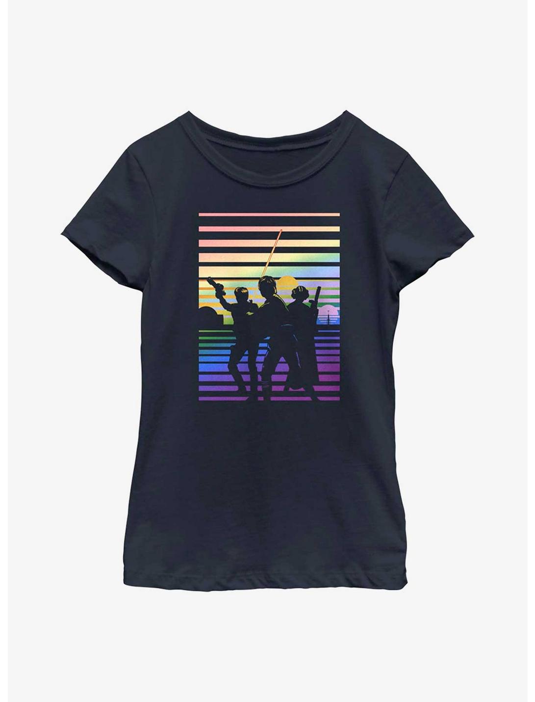 Star Wars Sunset Silhouette Youth T-Shirt, NAVY, hi-res