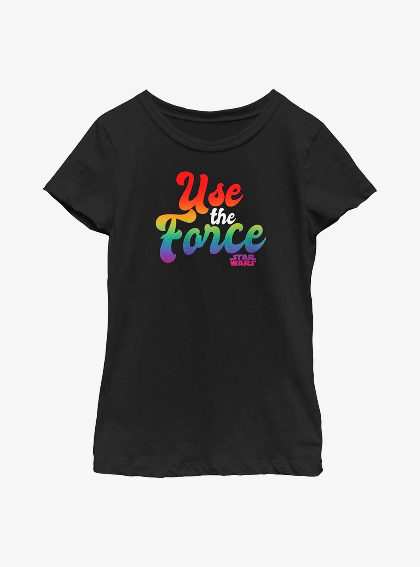 Star Wars Use The Force Rainbow Youth T-Shirt, BLACK, hi-res