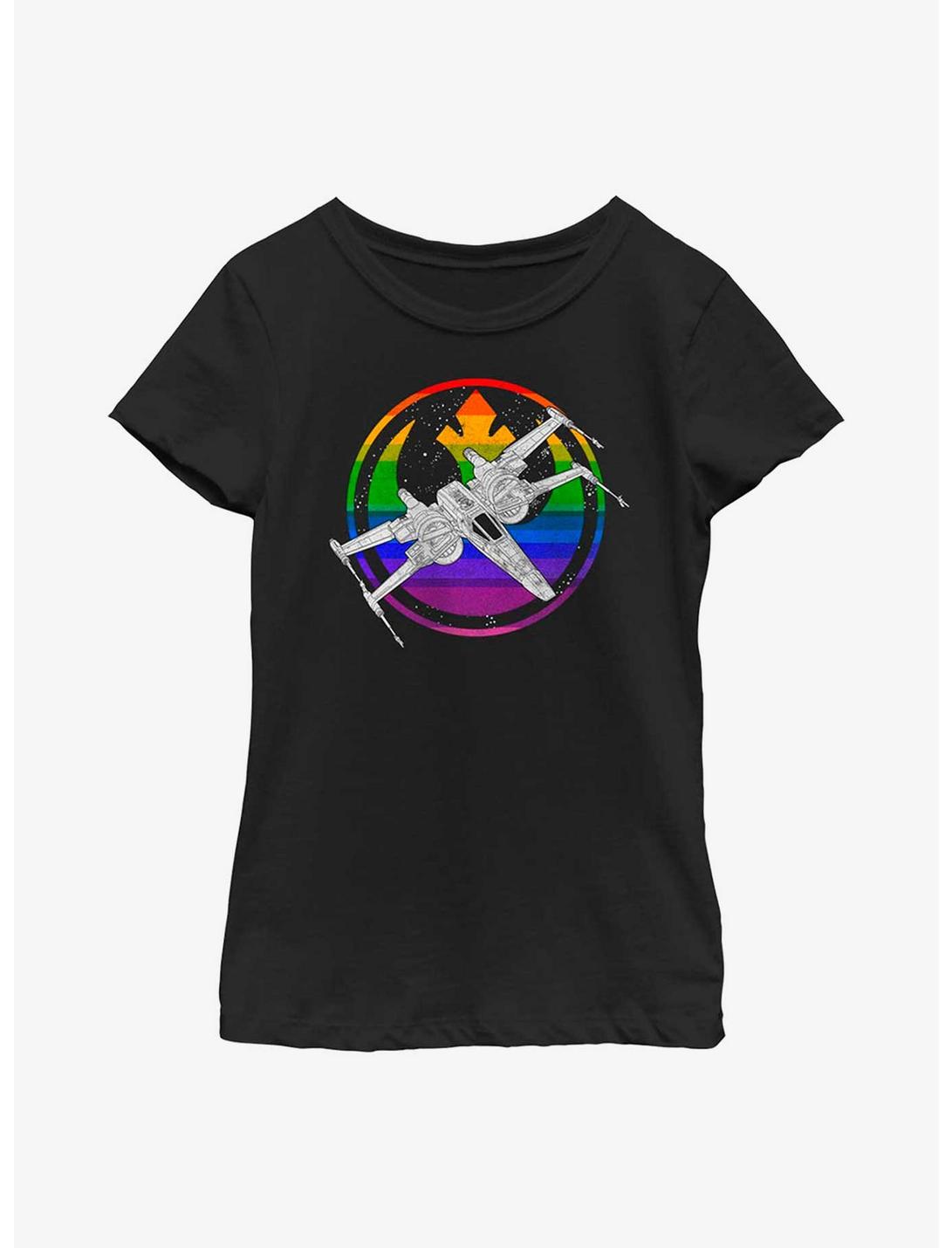 Star Wars X-Wing Pride Youth T-Shirt, BLACK, hi-res