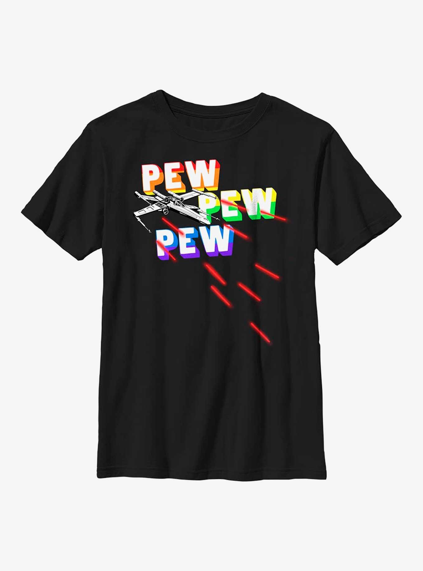 Star Wars Pew Pew Rainbows Youth T-Shirt, , hi-res