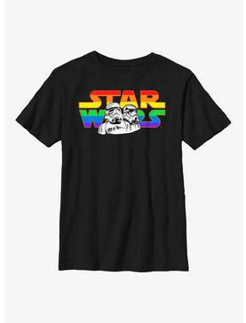 Star Wars Logo And Stormtroopers Youth T-Shirt, , hi-res