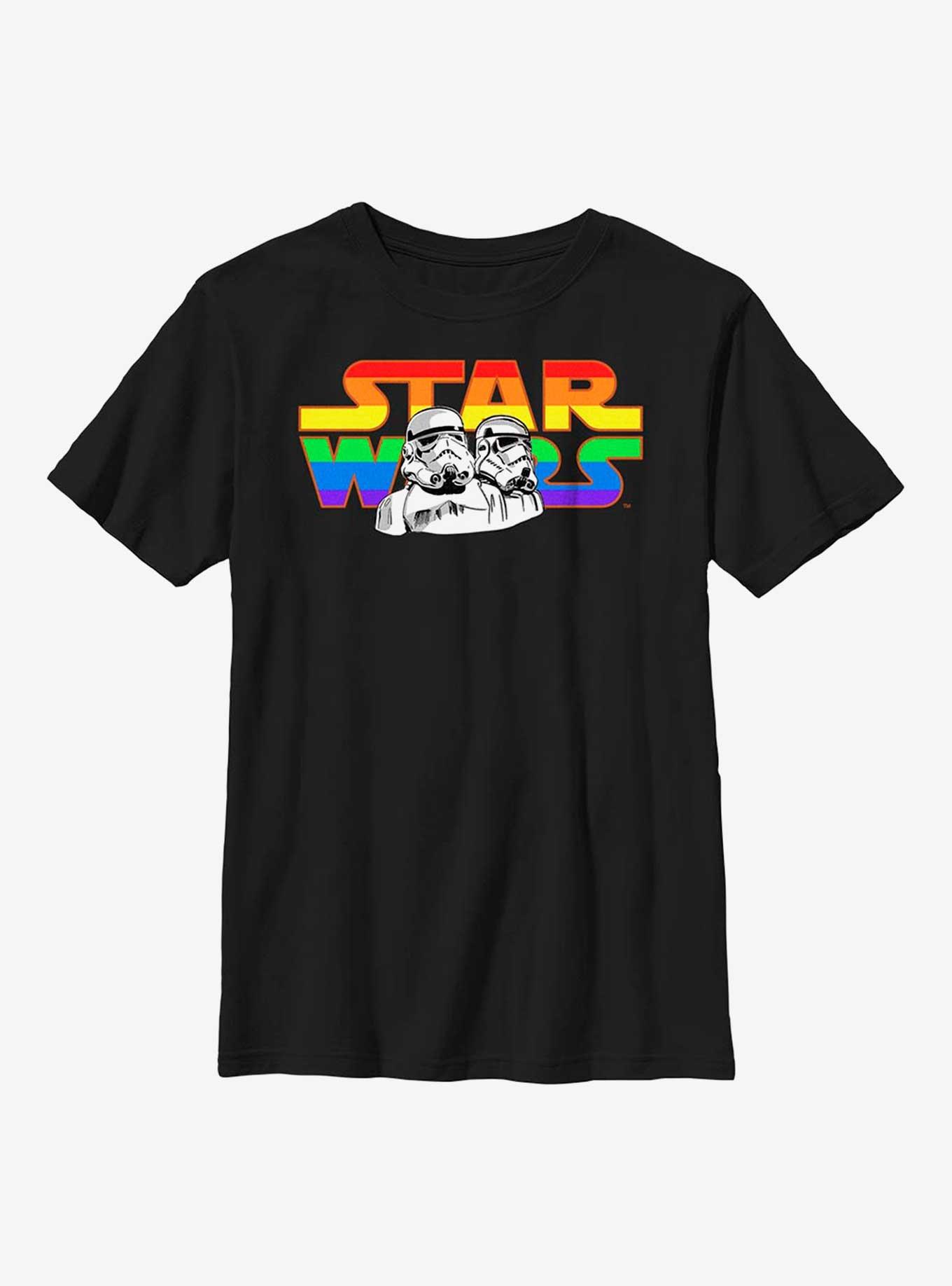 Star Wars Logo And Stormtroopers Youth T-Shirt, , hi-res