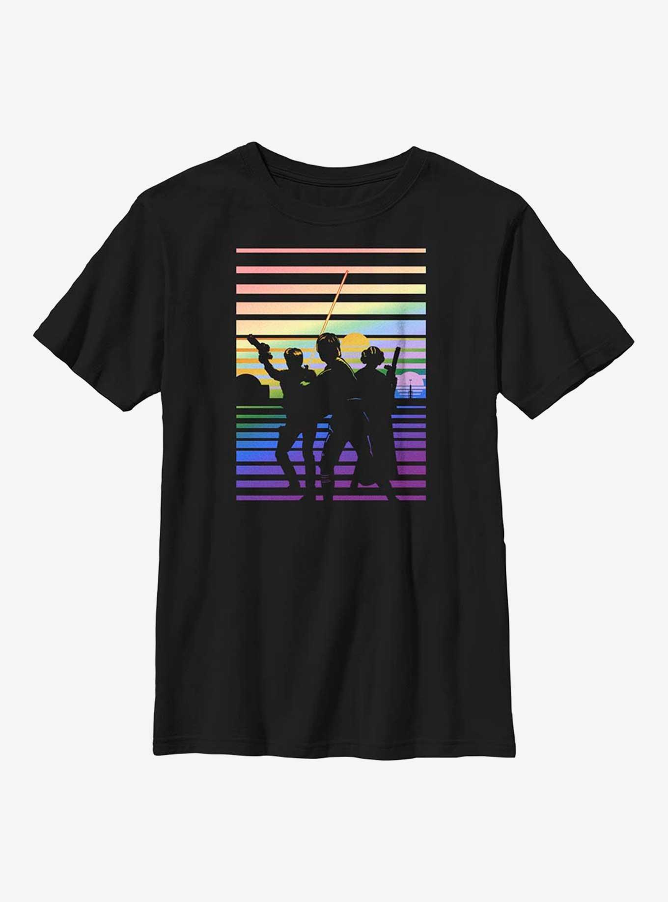 Star Wars Sunset Silhouette Youth T-Shirt, BLACK, hi-res