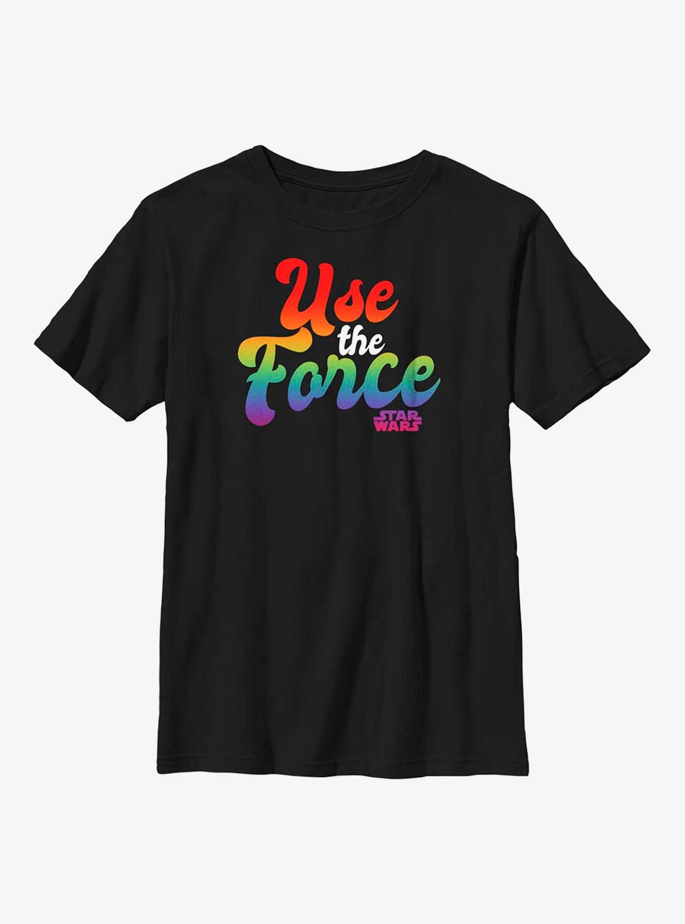 Star Wars Use The Force Rainbow Youth T-Shirt, BLACK, hi-res