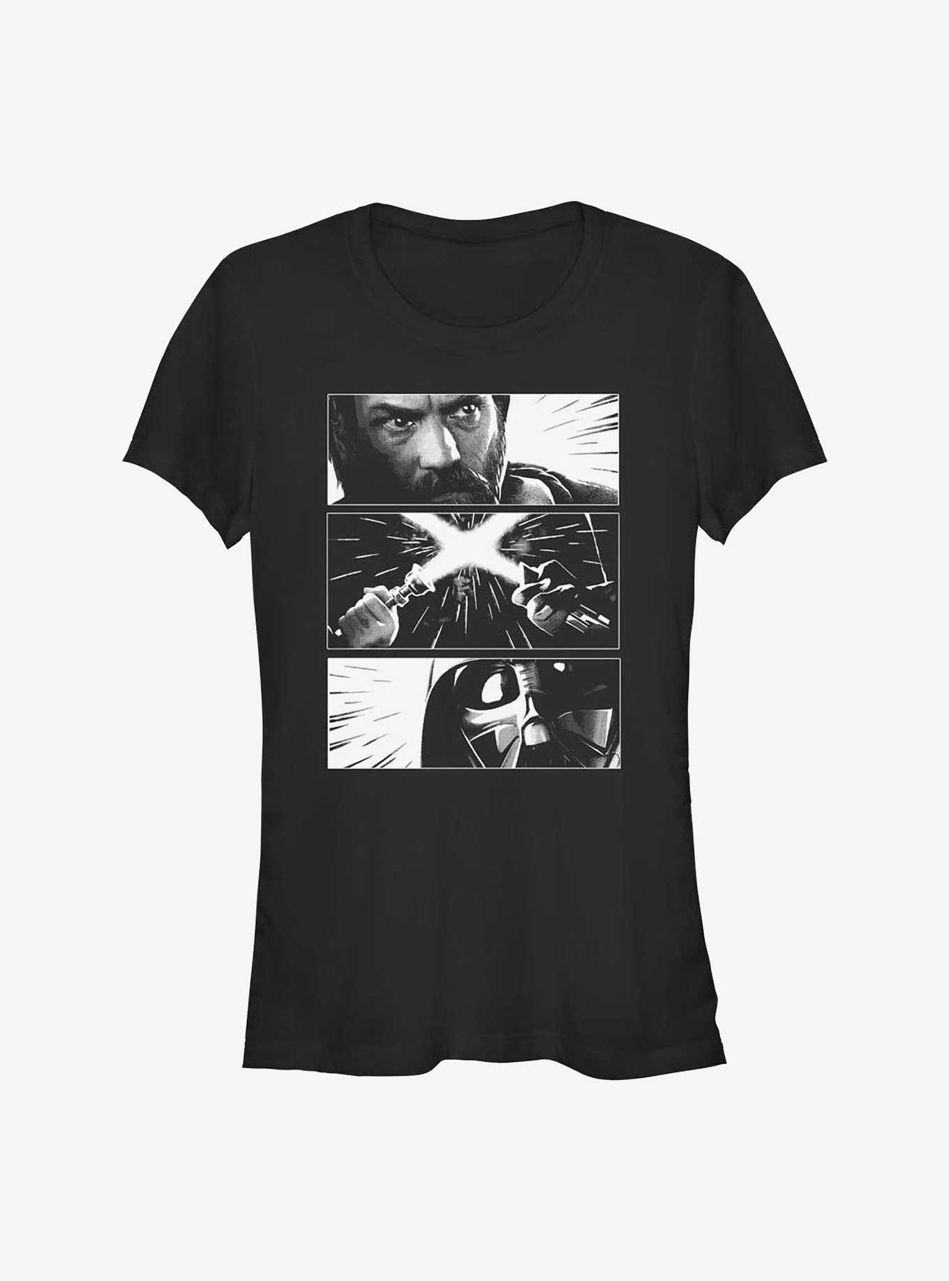 Star Wars Obi-Wan Kenobi Face-Off Sequence Girls T-Shirt, BLACK, hi-res