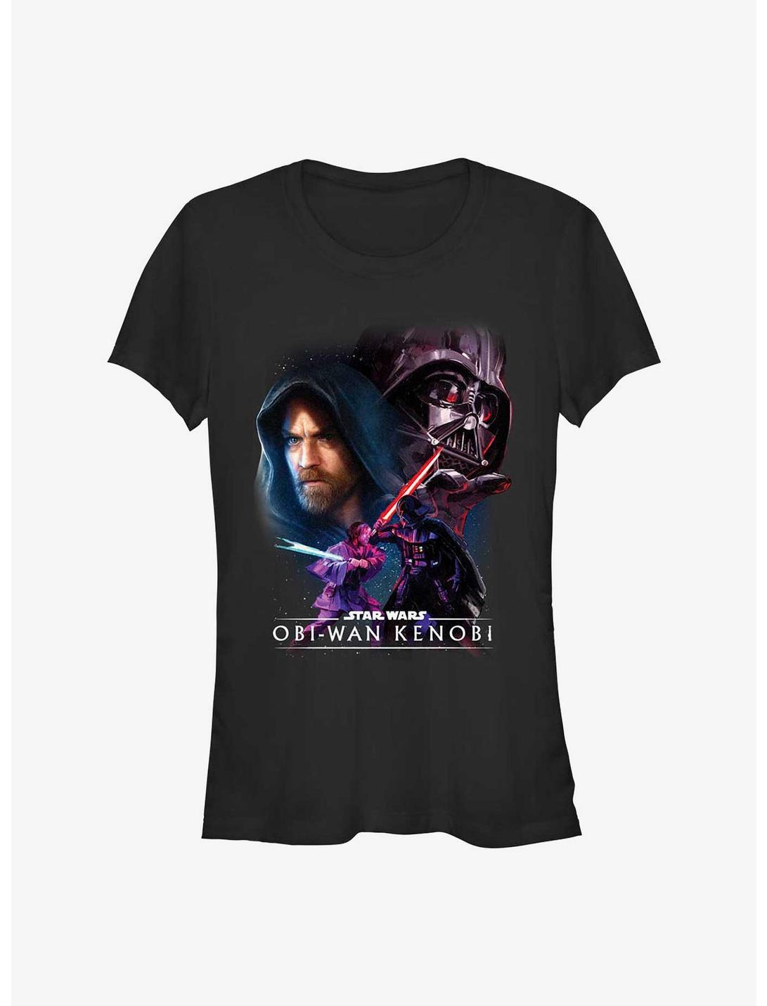 Star Wars Obi-Wan Kenobi Galaxy Face-Off Girls T-Shirt, BLACK, hi-res
