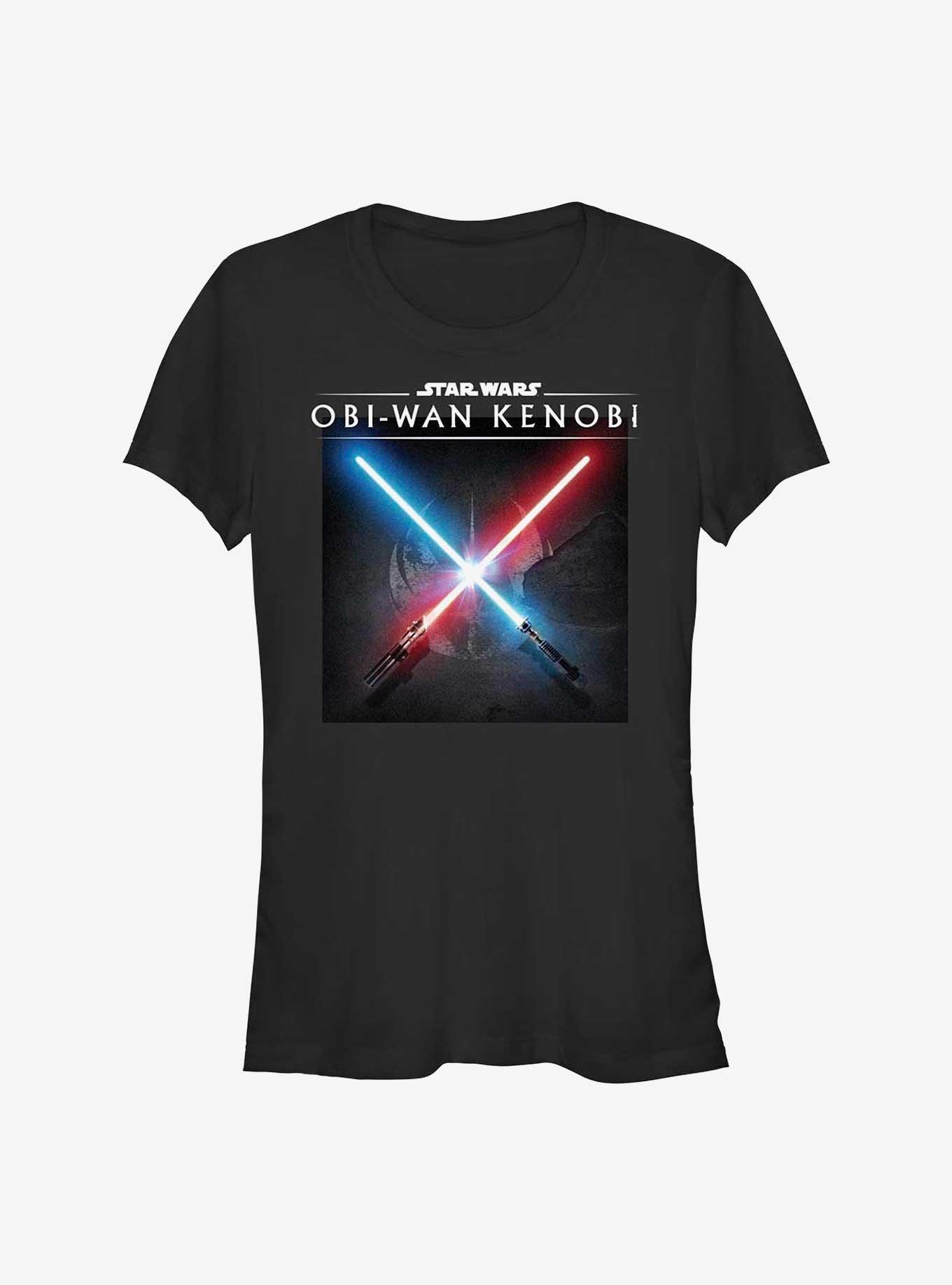 Star Wars Obi-Wan Kenobi Lightsaber Clash Girls T-Shirt, BLACK, hi-res