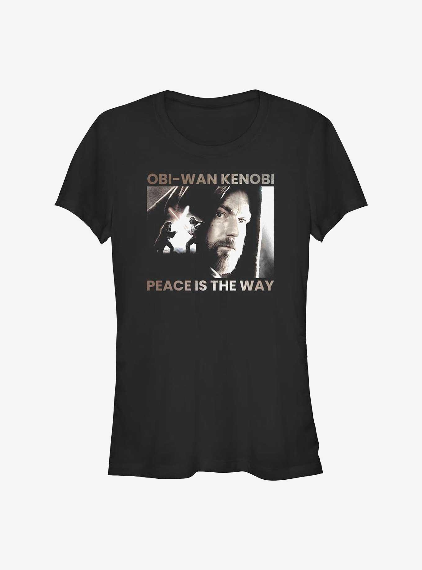 Star Wars Obi-Wan Kenobi Peace Is The Way Girls T-Shirt, BLACK, hi-res