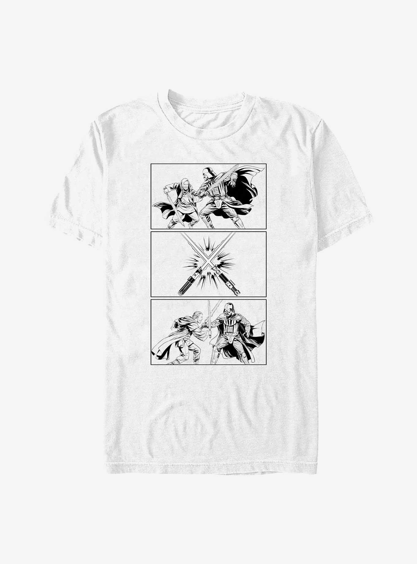 Star Wars Obi-Wan Kenobi Battle Sequence T-Shirt, WHITE, hi-res