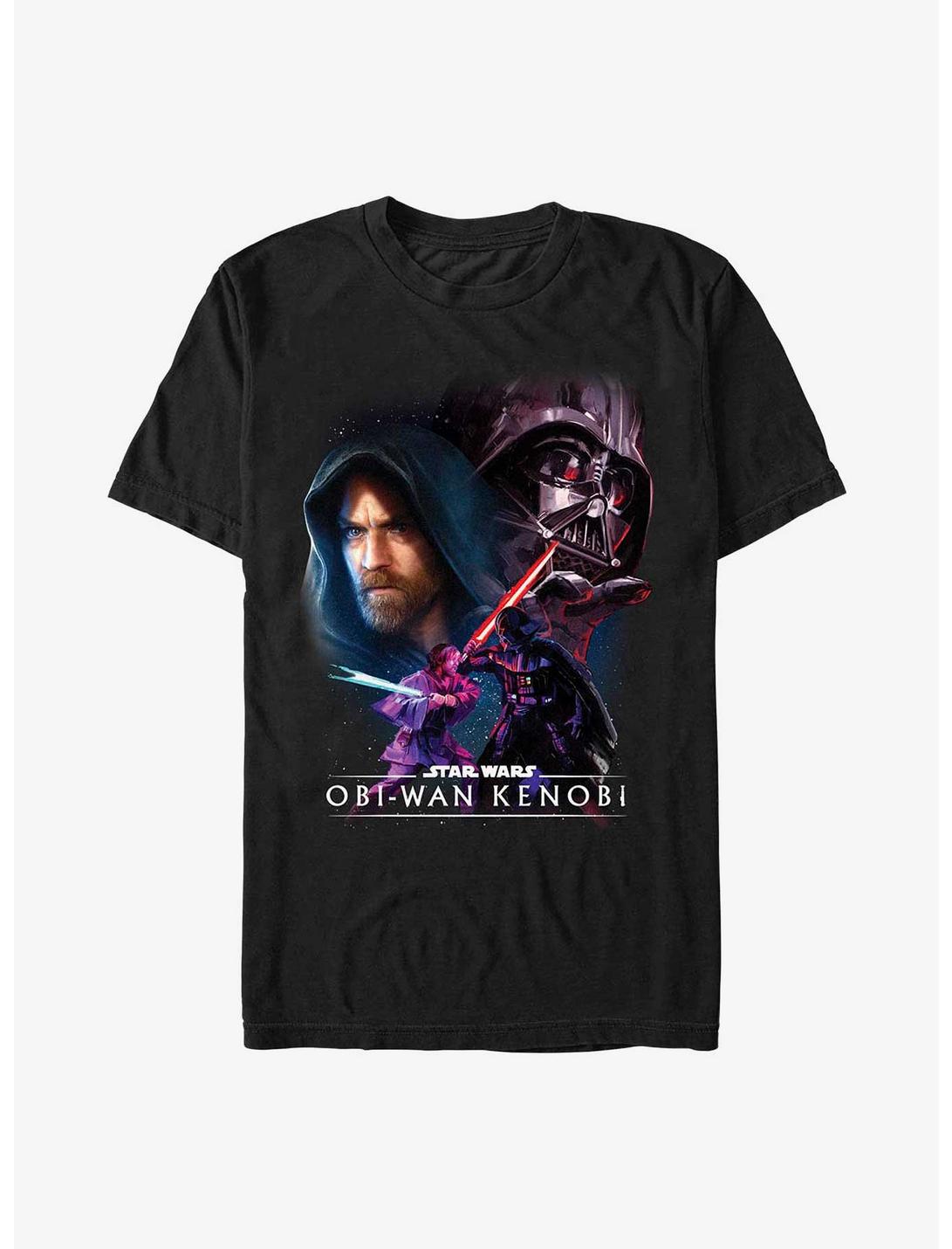 Star Wars Obi-Wan Kenobi Galaxy Face-Off T-Shirt, BLACK, hi-res