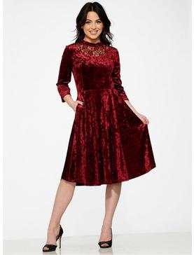 Burgundy Velvet Dress, , hi-res