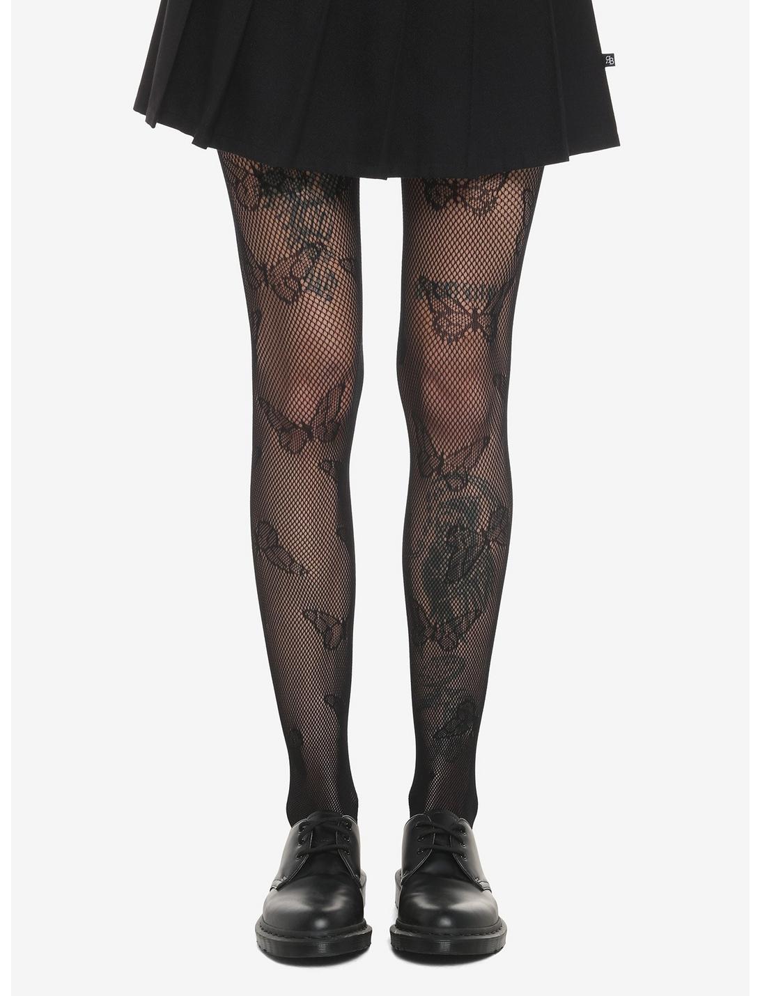Black Butterfly Fishnet Tights